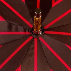 Red Umbrella With Wooden Handle
