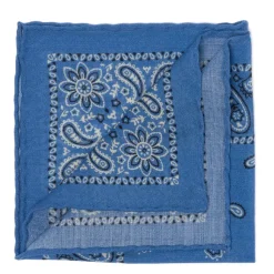 Reni E Paisley Pocket Square Made Of Pure Wool