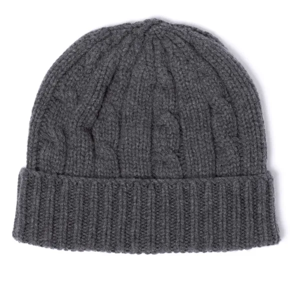 Rosi Collection X Mj: Knitted Hat "Cable Beanie" In Pure Cashmere