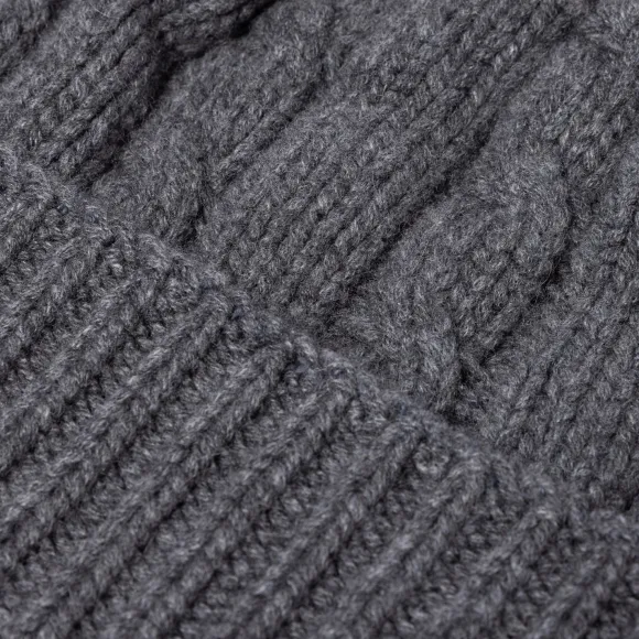 Rosi Collection X Mj: Knitted Hat "Cable Beanie" In Pure Cashmere