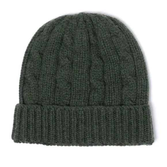 Rosi Collection X Mj: Knitted Hat "Cable Beanie" In Pure Cashmere