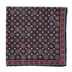 Rosi Collection X Mj: Pocket Square "Medallion Double Print" In Pure S