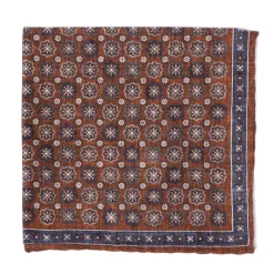 Rosi Collection X Mj: Pocket Square "Medallion Double Print" In Pure S