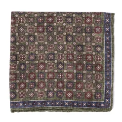 Rosi Collection X Mj: Pocket Square "Medallion Double Print" In Pure S