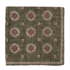 Rosi Collection X Mj: Pocket Square "New Flower Double Print" In Pure
