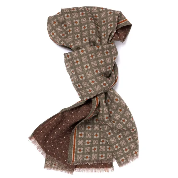 Rosi Collection X Mj: Scarf "Bormio Double" In Merino Wool And Cashmer