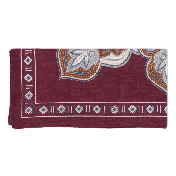 Rosi Collection X Mj: Wild Paisley Neck-Square Scarf In Cotton And Sil