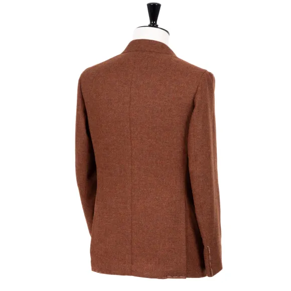 Rust Brown Jacket "Il Cacciatore"" Made Of Wool And Cashmere - Handmad