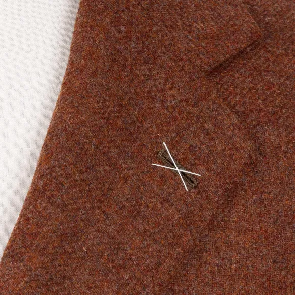 Rust Brown Jacket "Il Cacciatore"" Made Of Wool And Cashmere - Handmad