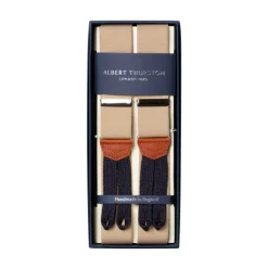 Sand-Colored Elastic Suspenders To Button