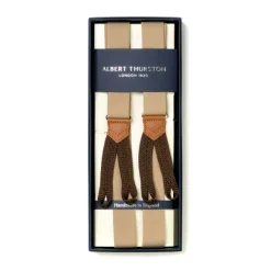 Sand-Colored Elastic Suspenders To Button