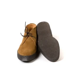 Sanders X Mj: Light Brown Hi-Top Boot 