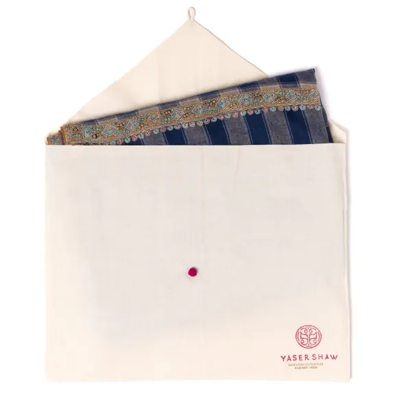Scarf "Ayodhya" Made Of Finest Hand Embroidered Pashmina Cashmere - Pu