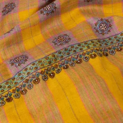 Scarf "Gorakhpur" Made Of Finest Hand Embroidered Pashmina Cashmere -