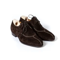 Serie! Derby "French Norwegian" Made Of Dark Brown Suede