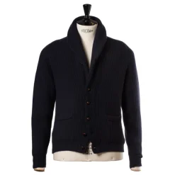 Shawl-Collar Cardigan "Shawl-Windsor" Made Of Pure Scottish 6 Ply Cash