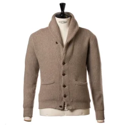 Shawl-Collar Cardigan "Shawl-Windsor" Made Of Pure Scottish 6 Ply Cash