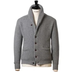 Shawl-Collar Cardigan "Shawl-Windsor" Made Of Pure Scottish 6 Ply Cash