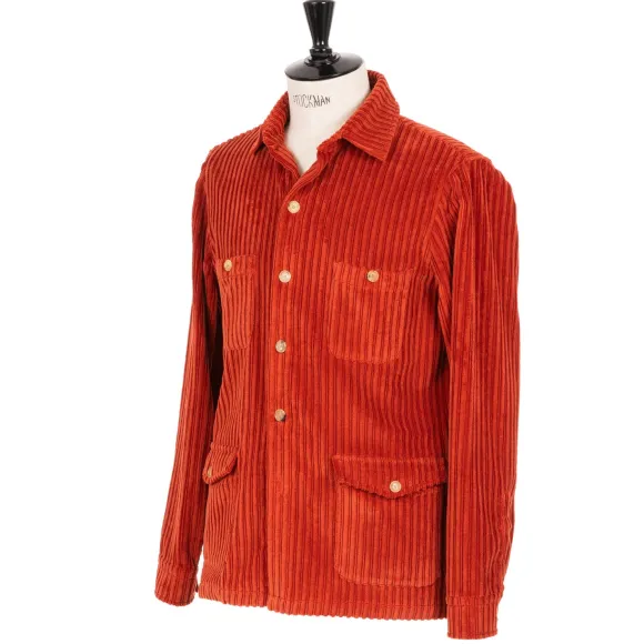 Shirt Jacket "Cervinia" From A Washed Cotton Corduroy - Handmade