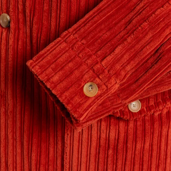 Shirt Jacket "Cervinia" From A Washed Cotton Corduroy - Handmade