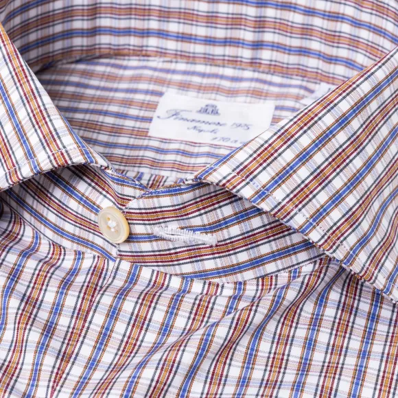 Shirt "Scacchi Reali" In Finest Alumo Cotton - Collo Eduardo