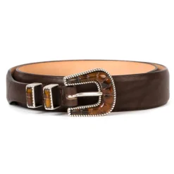 Silver Ostrich X Mj: Western-Gurtel "Colorado" Aus Dunkelbraunem Kalbs