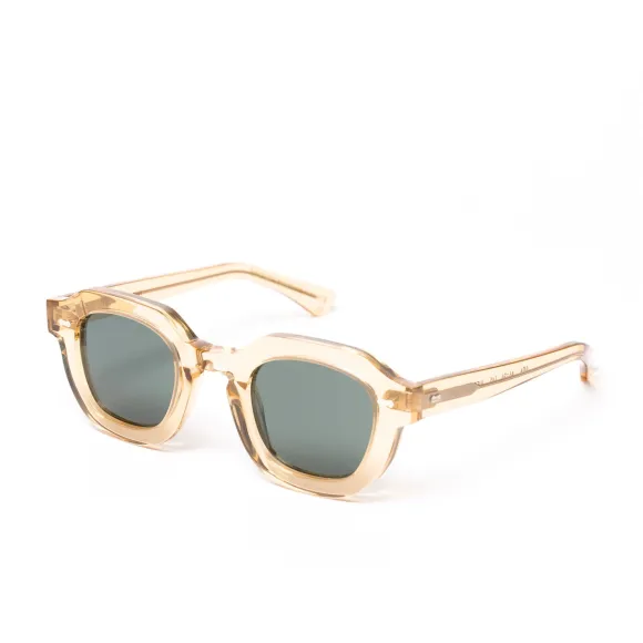 Sonnenbrille "Juta Champagne" Mit Grunen Glasern - Handarbeit
