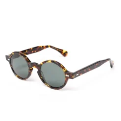 Sonnenbrille "Oxford Dark Havana" Mit Grunen Glasern - Handarbeit