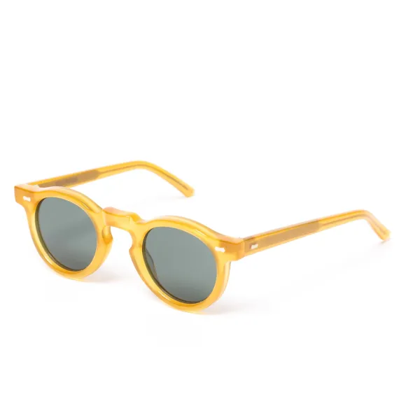 Sonnenbrille "Welt Honey" Mit Grunen Glasern - Handarbeit