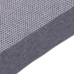 Square-Jacquard Merino Wool And Cashmere Turtleneck Sweater - 1 Ply Ca