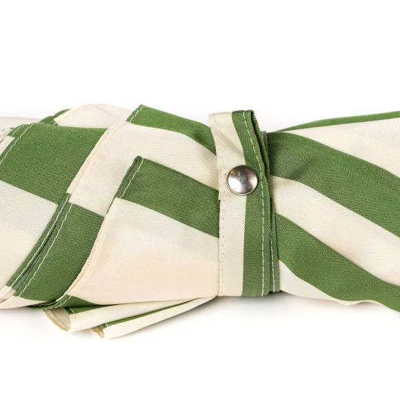 Striped Beach Umbrella "Picknick" With Chestnut Handle