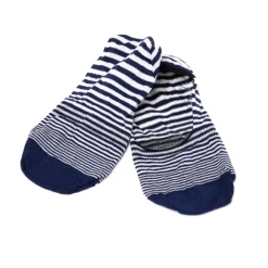 Striped Cotton Blend Ankle Booties