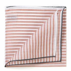 Striped Pocket Square "Buren Iii" Made Of Finest Cotton