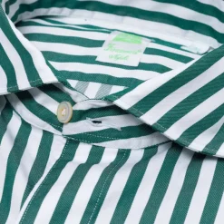 Striped Pure Cotton Sports Shirt "Strisce Dei Borboni" - Collo Simone-