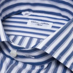 Striped Shirt "Multipla Righe" In Fine Cotton Twill From Carlo Riva -