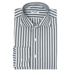 Striped Shirt "Multipla Righe" In Fine Cotton Twill From Carlo Riva -