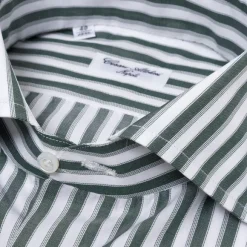 Striped Shirt "Multipla Righe" In Fine Cotton Twill From Carlo Riva -