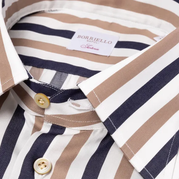 Striped Shirt "Naples Nobility" With Cocktail Cuff - Handmade