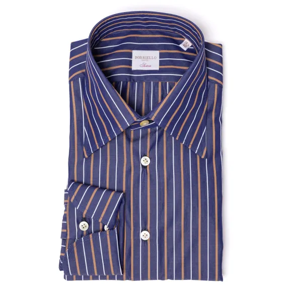 Striped Shirt "Naples Nobility" With Cocktail Cuff - Handmade