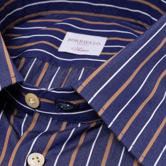 Striped Shirt "Naples Nobility" With Cocktail Cuff - Handmade
