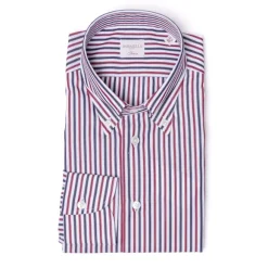 Striped Shirt "Stile Inglese" With Button Down And Sport Cuff - Handma