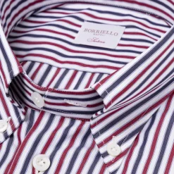 Striped Shirt "Stile Inglese" With Button Down And Sport Cuff - Handma