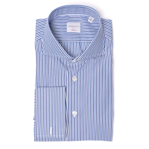 Striped Shirt "Stile Londra" With Double Cuff - Handmade