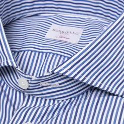 Striped Shirt "Stile Londra" With Double Cuff - Handmade