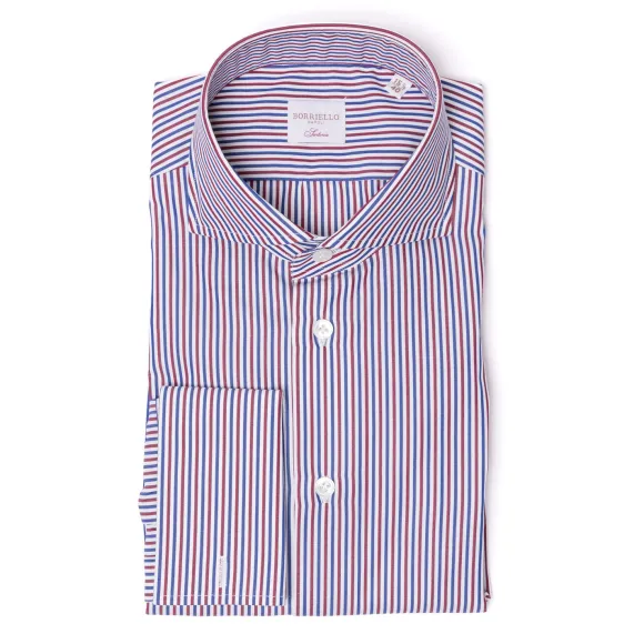 Striped Shirt "Stile Londra" With Double Cuff - Handmade