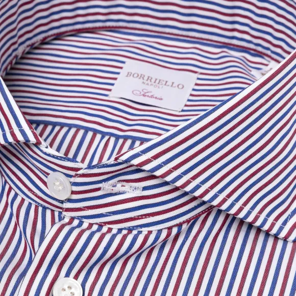 Striped Shirt "Stile Londra" With Double Cuff - Handmade