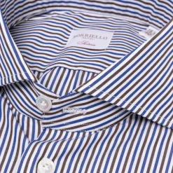 Striped Shirt "Stile Londra" With Double Cuff - Handmade