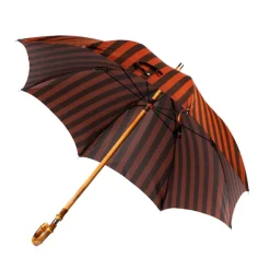 Striped Umbrella "Lord" With Wooden Handle Made Of Bamboo