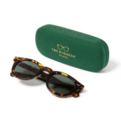 Sunglasses "Donegal Havana" With Green Lenses - Handmade