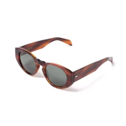 Sunglasses "Madras Havana" With Green Lenses - Handmade